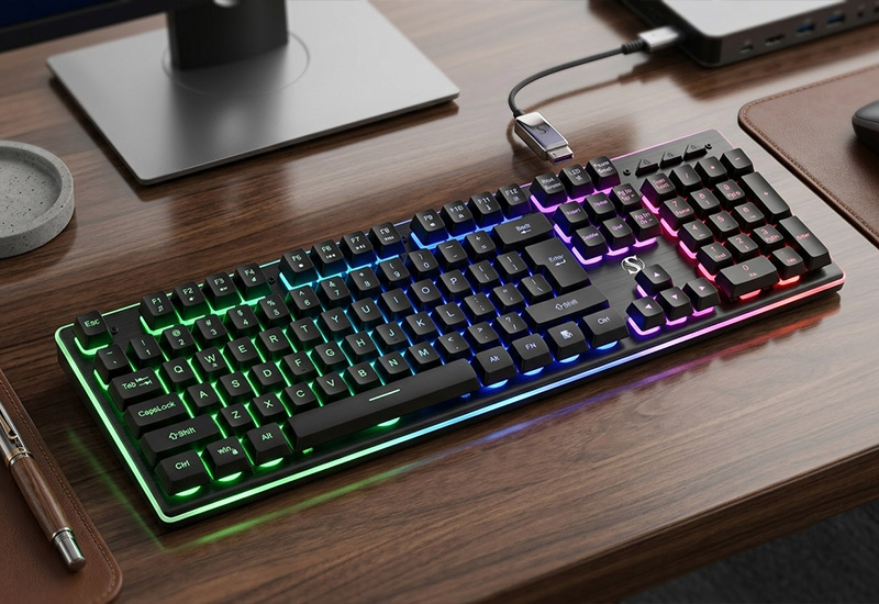 104-Keys-2.4G-Wireless-Membrane-Keyboard-with-Aluminum-Panel-Keyboard-Model-NK70-W-Key-Selling-Points