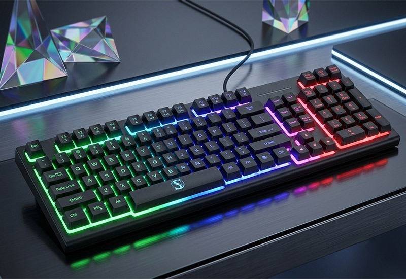 104-Keys-Backlit-Membrane-Keyboard-with-Aluminum-Panel-26-Key-Anti-Ghosting-Multi-Key-Selling-Points