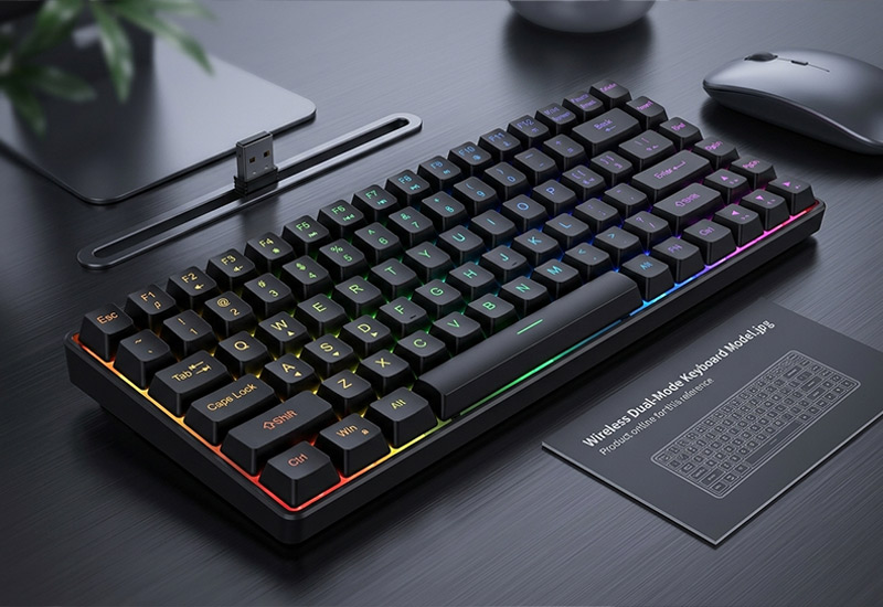 2.4G-Wireless-Membrane-Keyboard-with-Aluminum-Panel-Keyboard-Model-NK80-W-Technical-Introduction