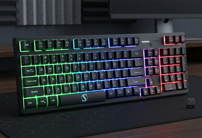 2.4G-Wireless-Membrane-Keyboard-with-Aluminum-Panel-Keyboard-Model-NK80-W-Key-Selling-Points