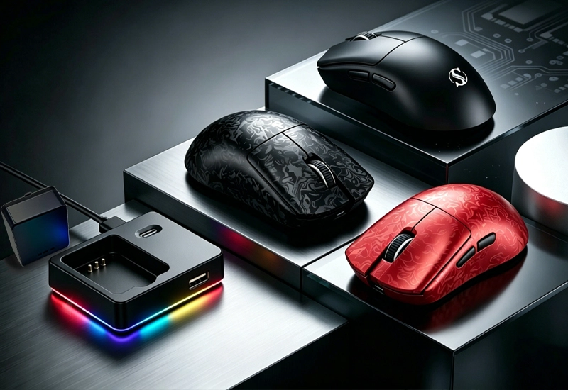 71g±3g Lightweight Tri-Mode Gaming Mouse Dual Swap Batteries RGB Charging Dock Model M39 Description4