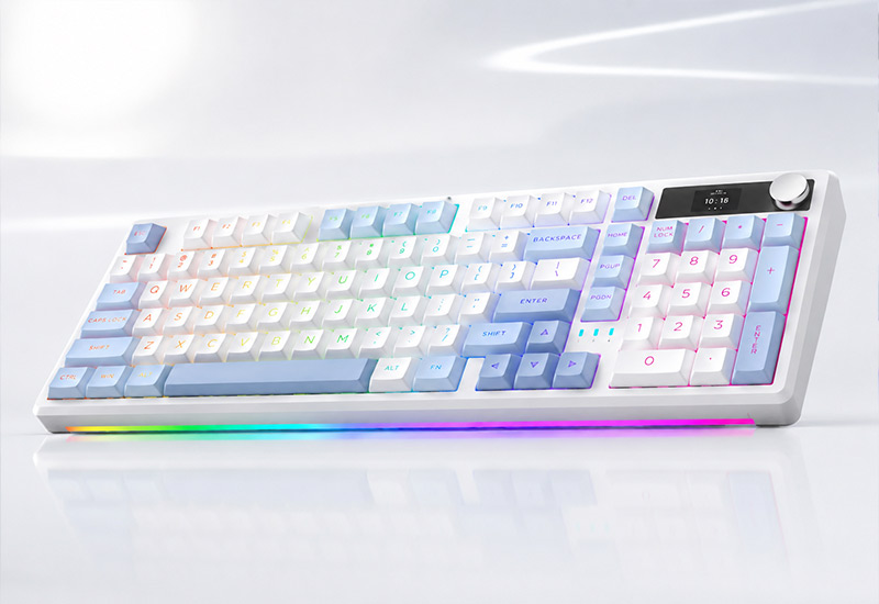 94-Key Gasket Hot-Swappable Triple-Mode Mechanical Keyboard KTT Switches RGB 4000mAh Battery CMK21T Description3