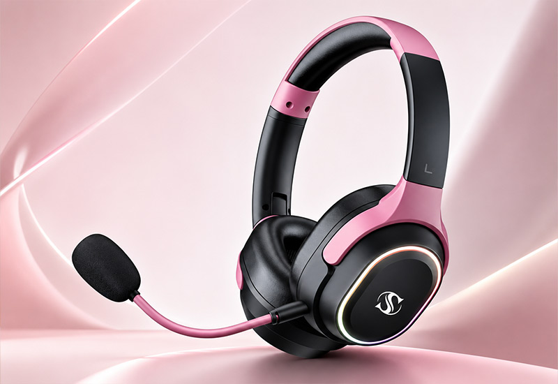 ANC Noise Cancelling Tri-Mode Gaming Headset 40mm Driver Dual Mic 7.1 Surround RGB Headphone Model S200 Description3