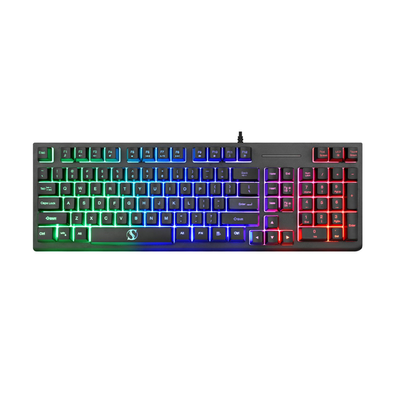104 Keys Backlit Membrane Keyboard with Aluminum Panel 26-Key Anti-Ghosting Multi-Language Layout Keyboard Model NK-80