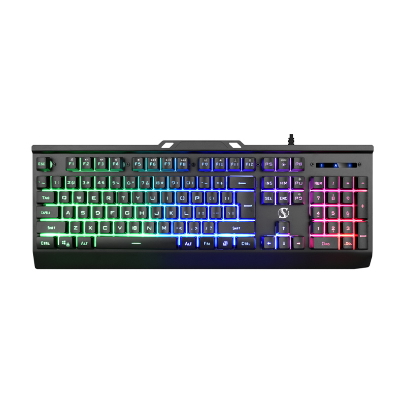 Cost-effective 104 Keys Backlit Membrane Keyboard with Metal Panel 26-Key Anti-Ghosting Multi-Language Layout Keyboard Model NK-85