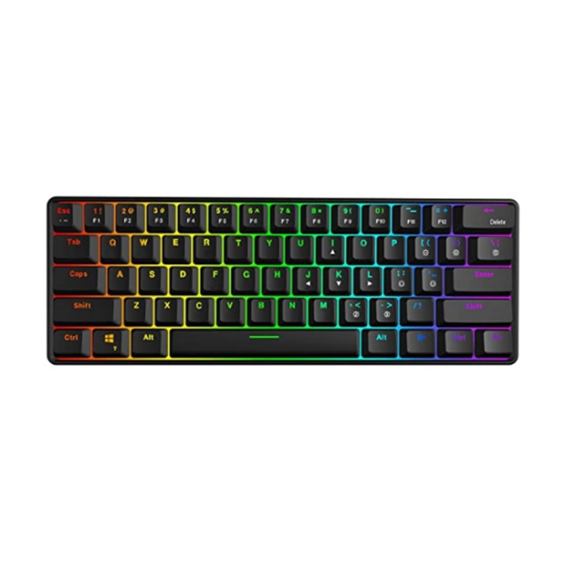 RGB Backlit Membrane Keyboard Type-C Detachable Wired Rainbow Backlight Keyboard Model KG61
