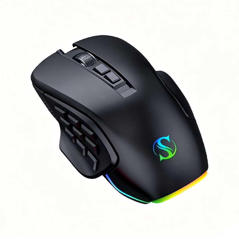 Modular Gaming Mouse with 9 Side Buttons & Replaceable Wings 12400DPI RGB Programmable Mouse Model G28