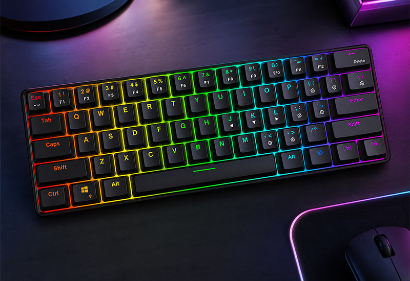 RGB-Backlit-Membrane-Keyboard-Type-C-Detachable-Wired-Rainbow-Backlight-Keyboard-Model-KG61-Features-&-Highlights