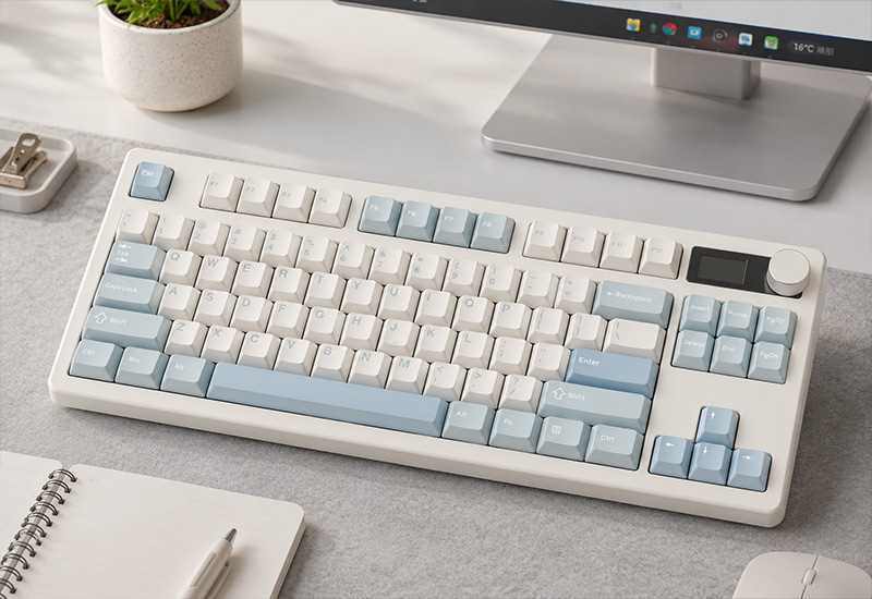 The CMK12T Triple-Mode Gasket Mechanical Keyboard is a premium compact typing peripheral