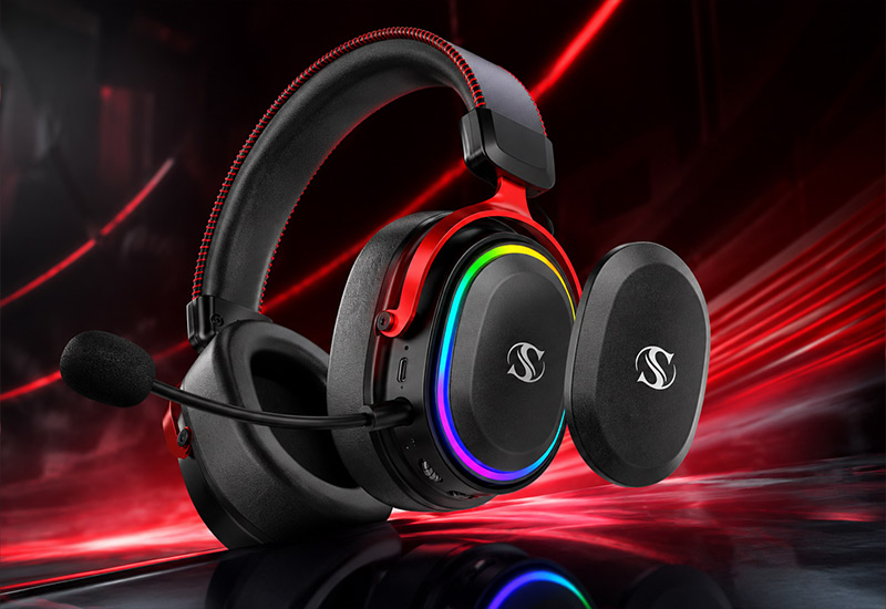 Tri-Mode 2.4G+Bluetooth+Wired Gaming Headset 50mm Driver JL7018 Chip Detachable Foldable Mic RGB Magnetic Earcup Headphone Model L2 Description