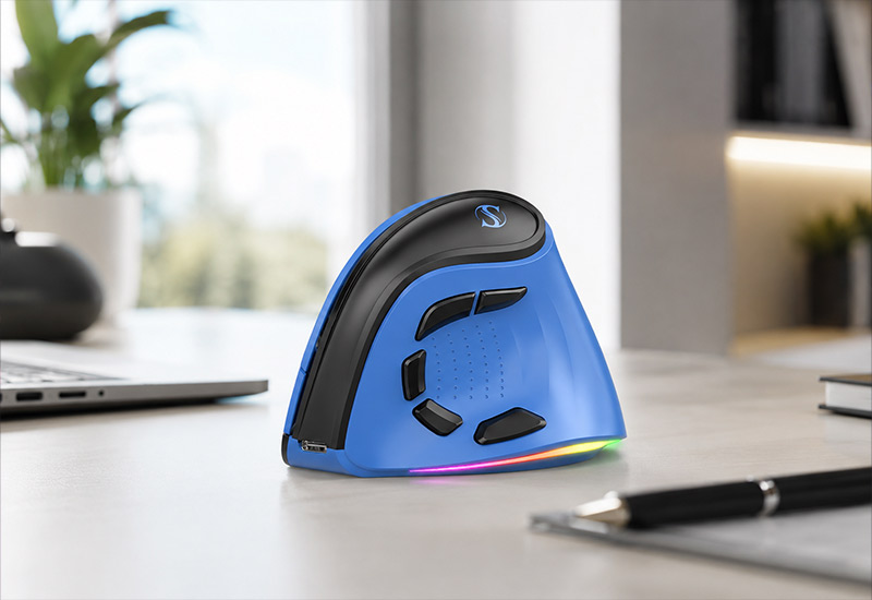 Vertical-9-Key-Ergonomic-Wired-Gaming-Mouse-RGB-Programmable-Mouse-Model-G53-Features-&-Highlights