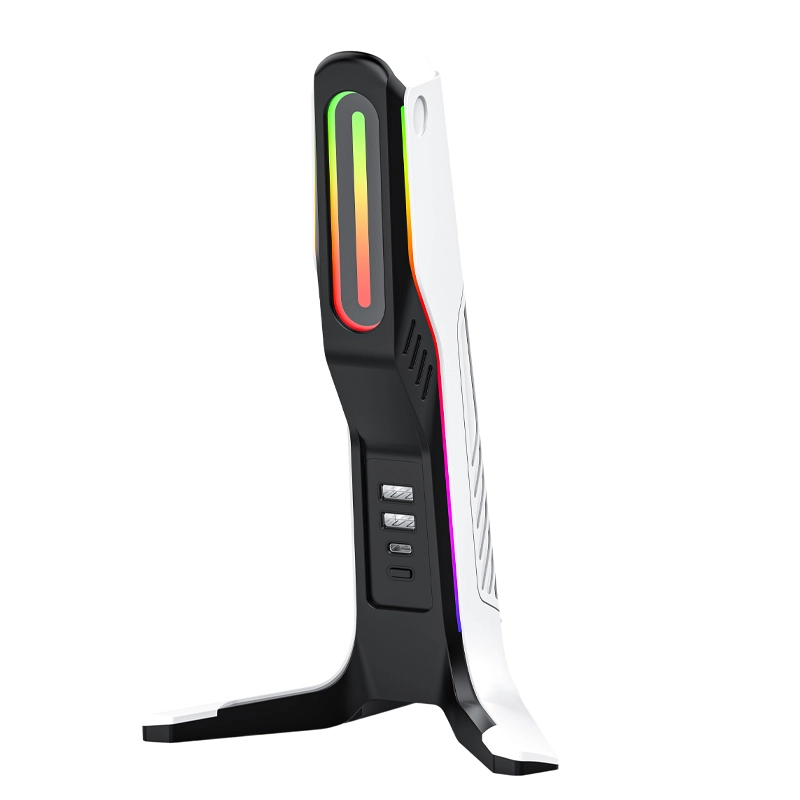 Multifunctional RGB Gaming Headphone Stand, 2 USB Hubs & Type-C Charging Desk Headset Holder HUB08